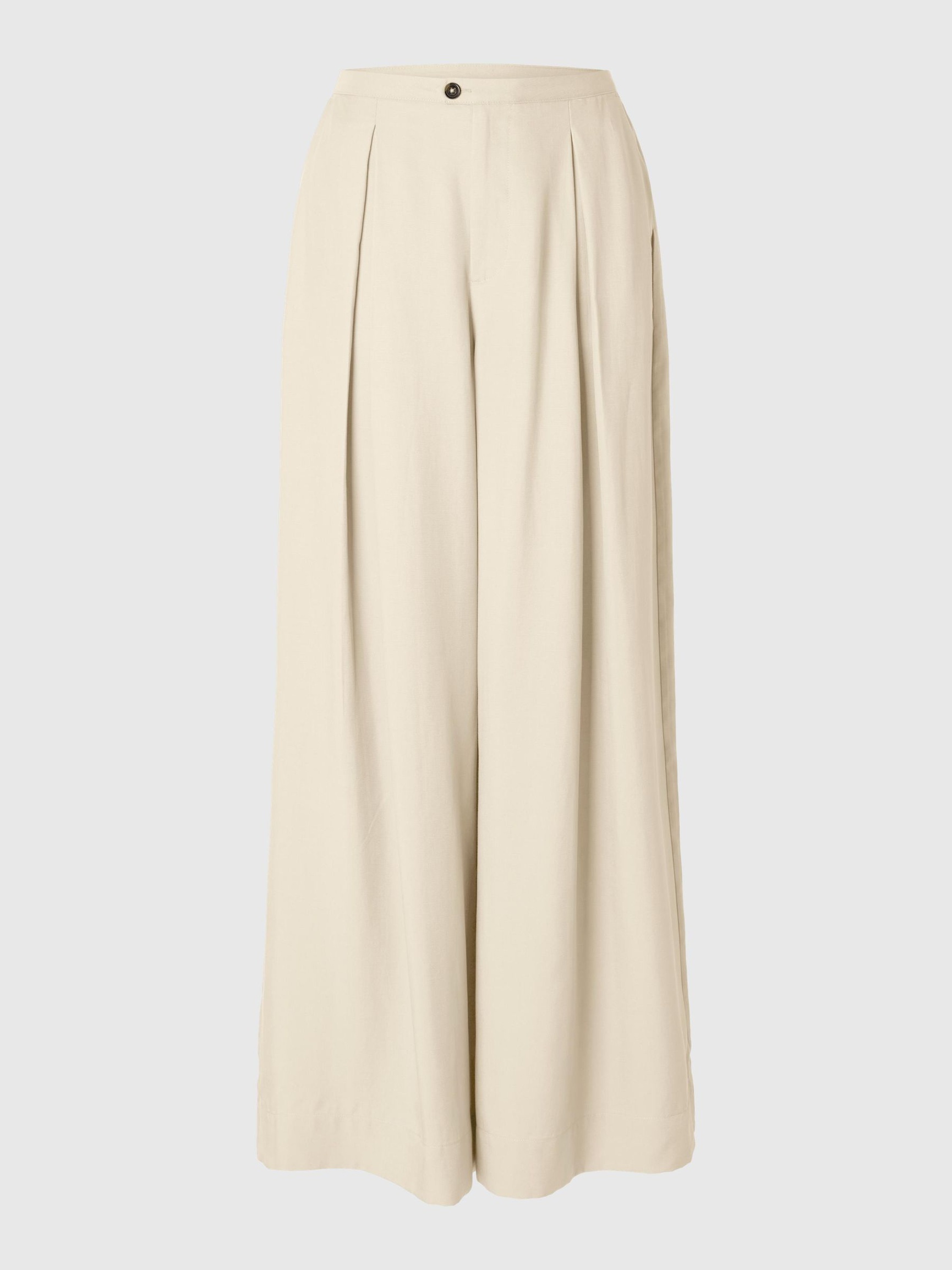 MID-WAIST WIDE LEG BROEK, Birch, highres
