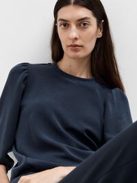 PUFF SLEEVE SWEATSHIRT, Dark Sapphire, highres