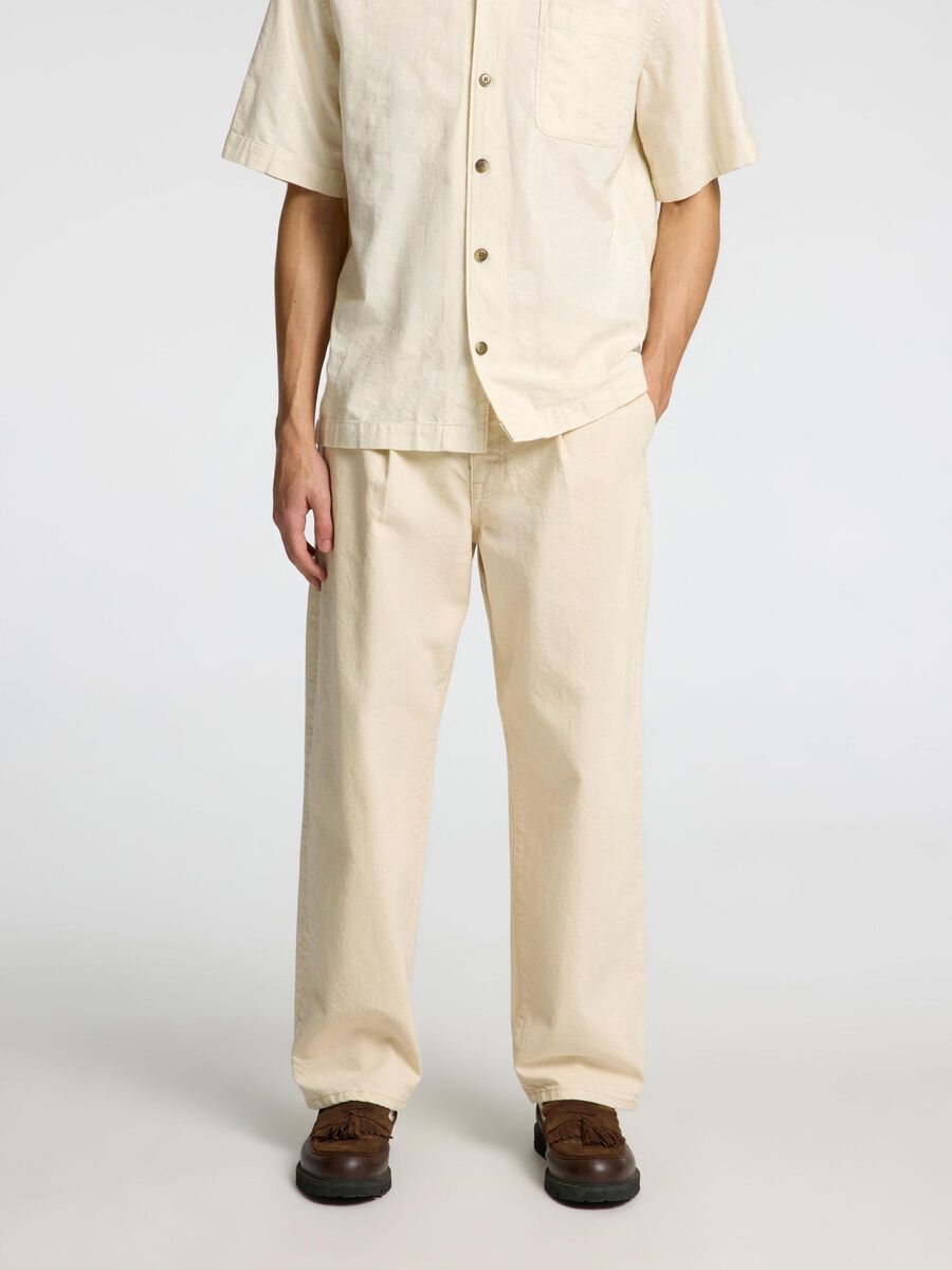 Selected 220 LOOSE FIT JEANS, Ecru, highres - 16096953_Ecru_003.jpg
