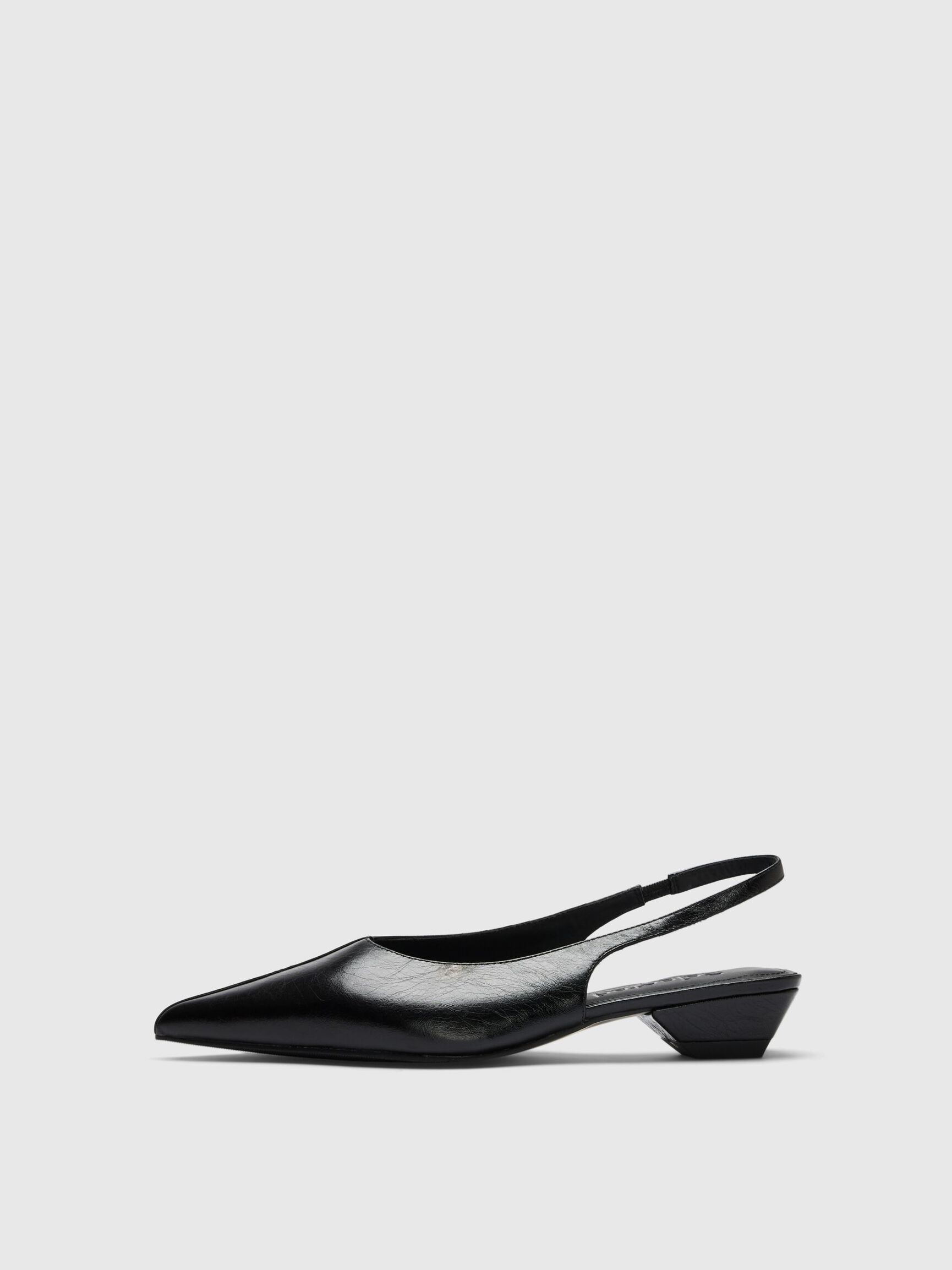 LEER SLINGBACKS, Black, highres