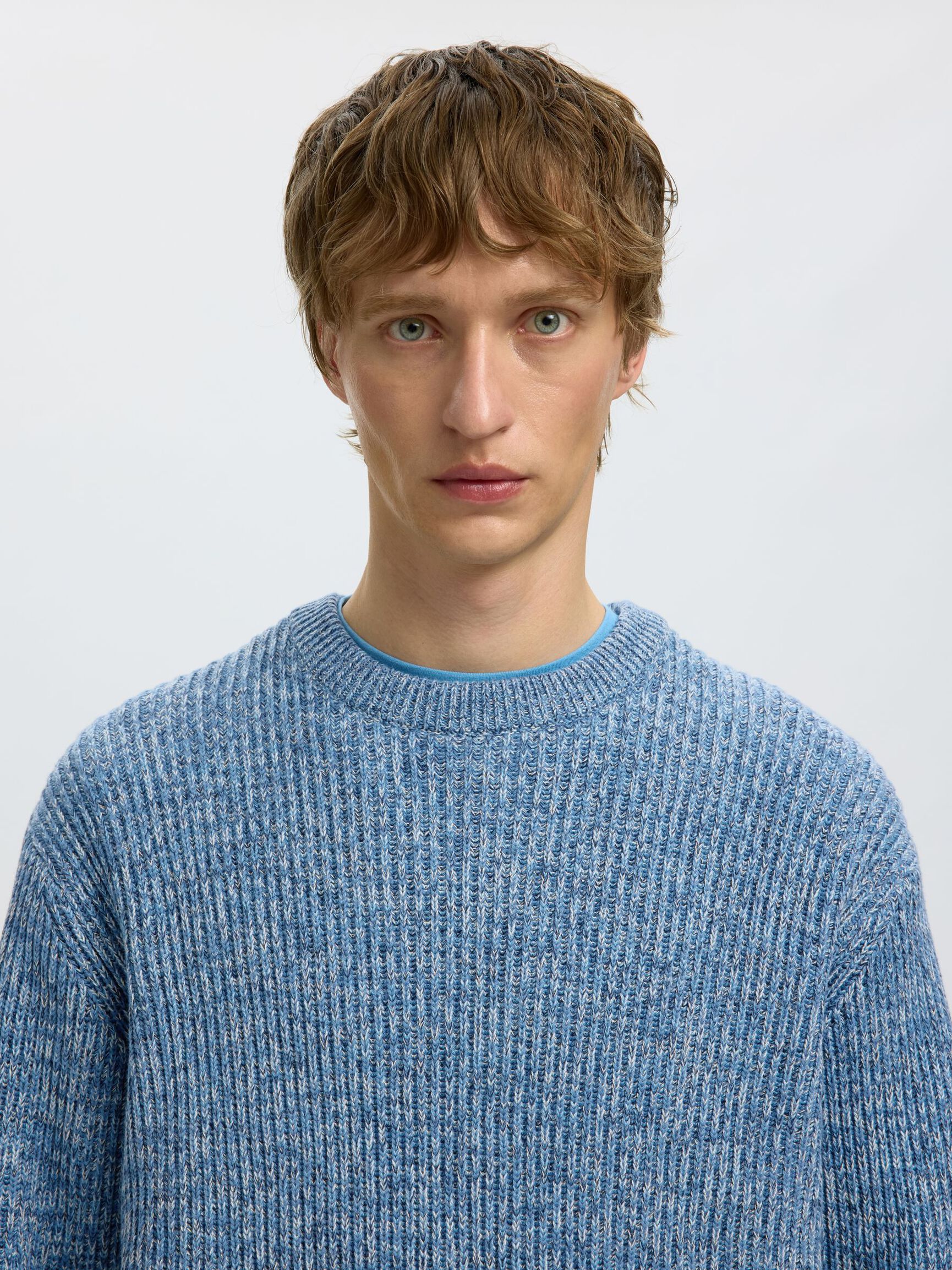 100% COTTON PULLOVER, Blue Horizon, highres