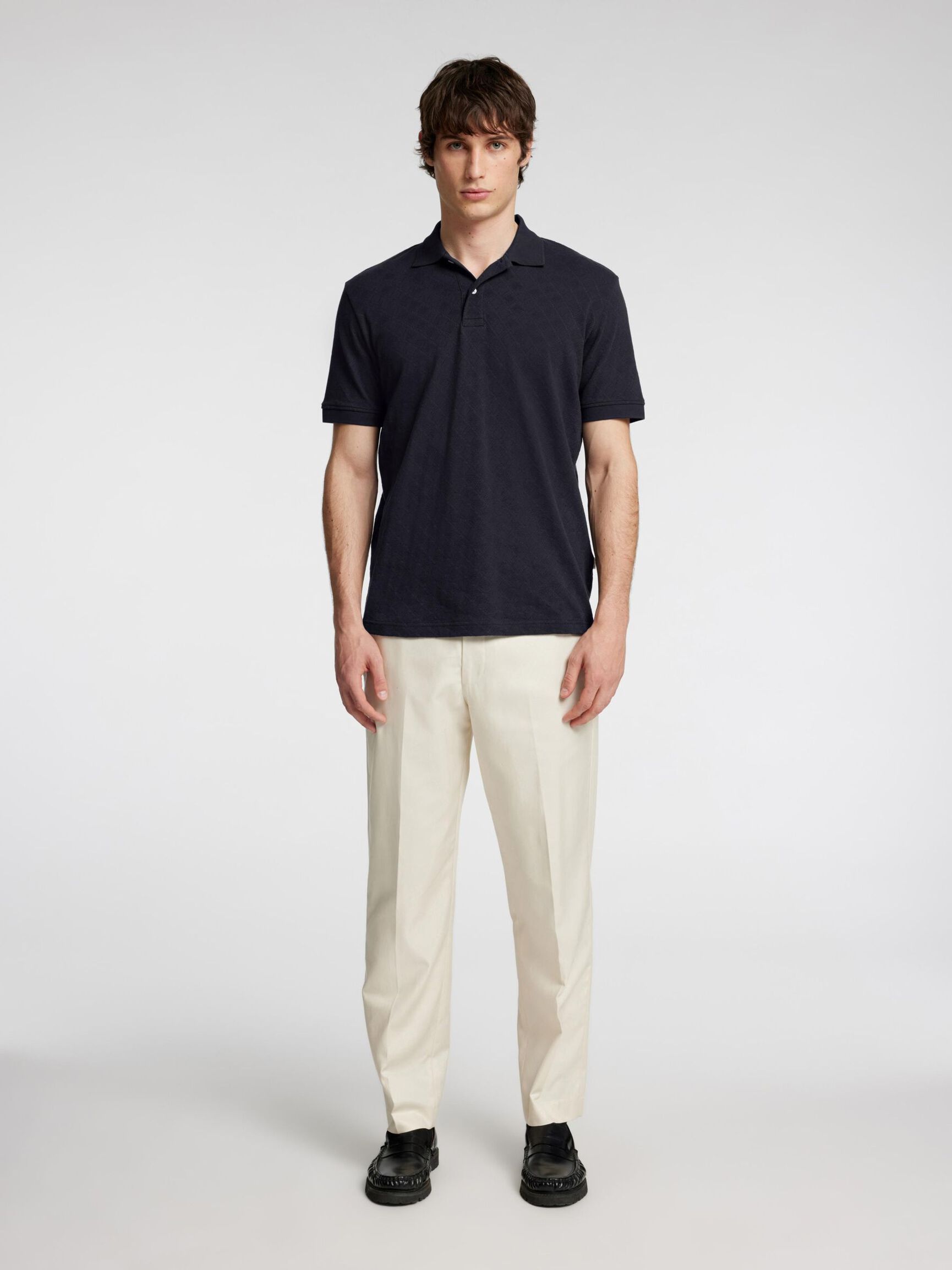 JACQUARD POLO SHIRT, Sky Captain, highres