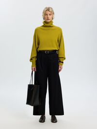 WOOL BLEND TURTLENECK, Avocado Oil, highres