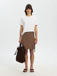 WRAP MINI SKIRT, Chocolate Chip, highres