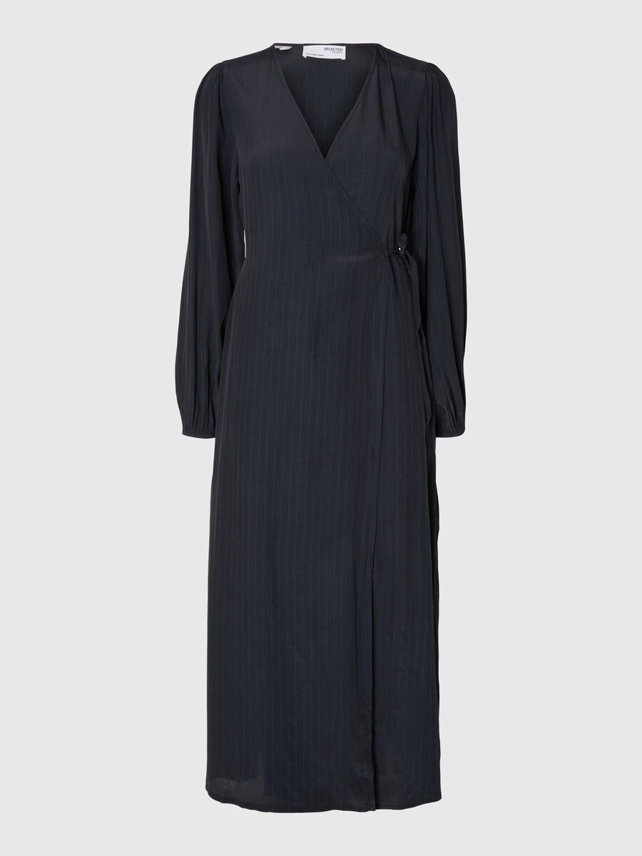 Selected SATIN WRAP DRESS, Dark Sapphire, highres - 16093471_DarkSapphire_001.jpg