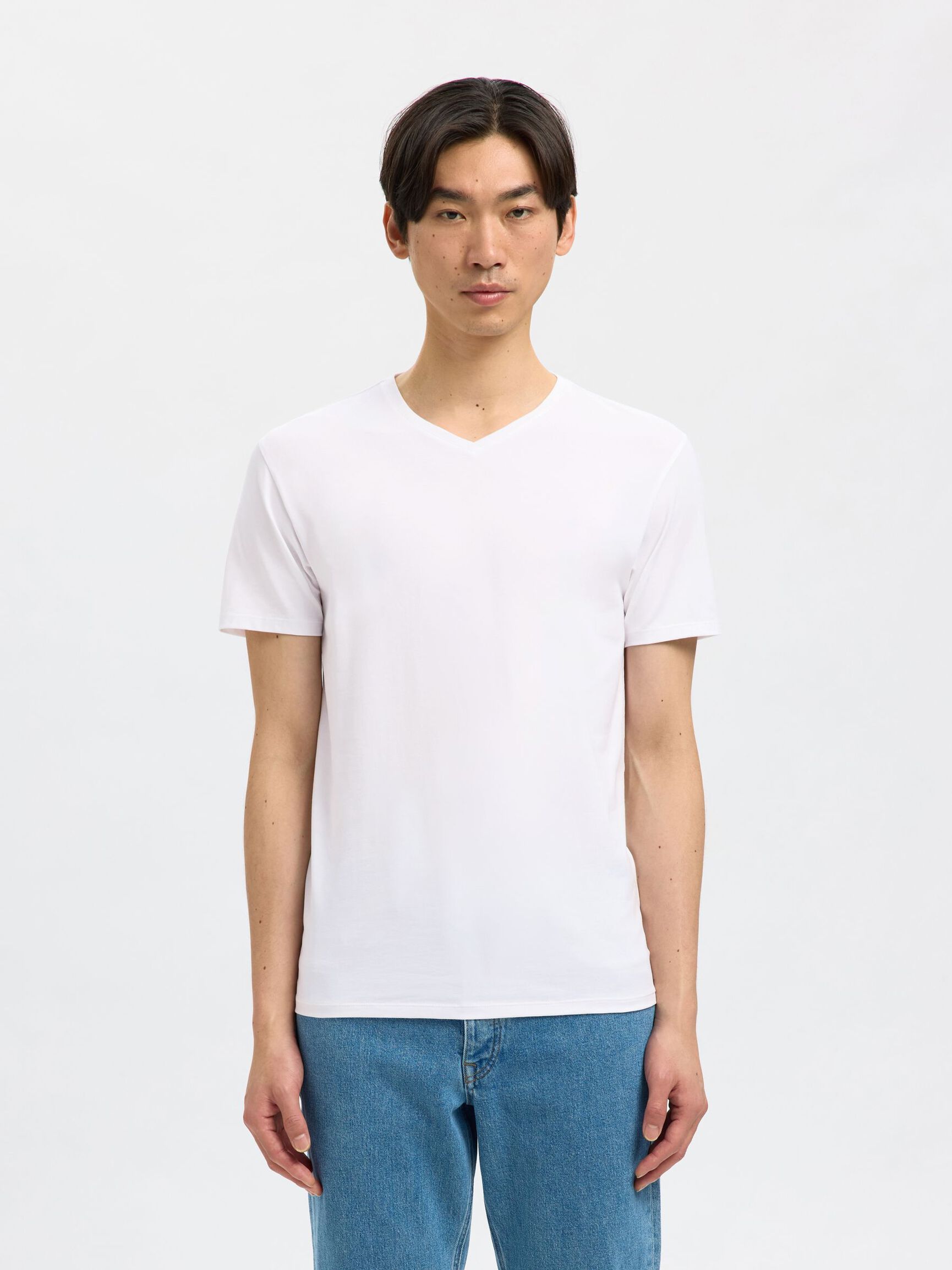V-NECK T-SHIRT, Bright White, highres