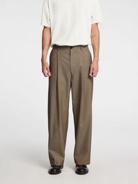 WOOL BLEND TROUSERS, Brindle, highres