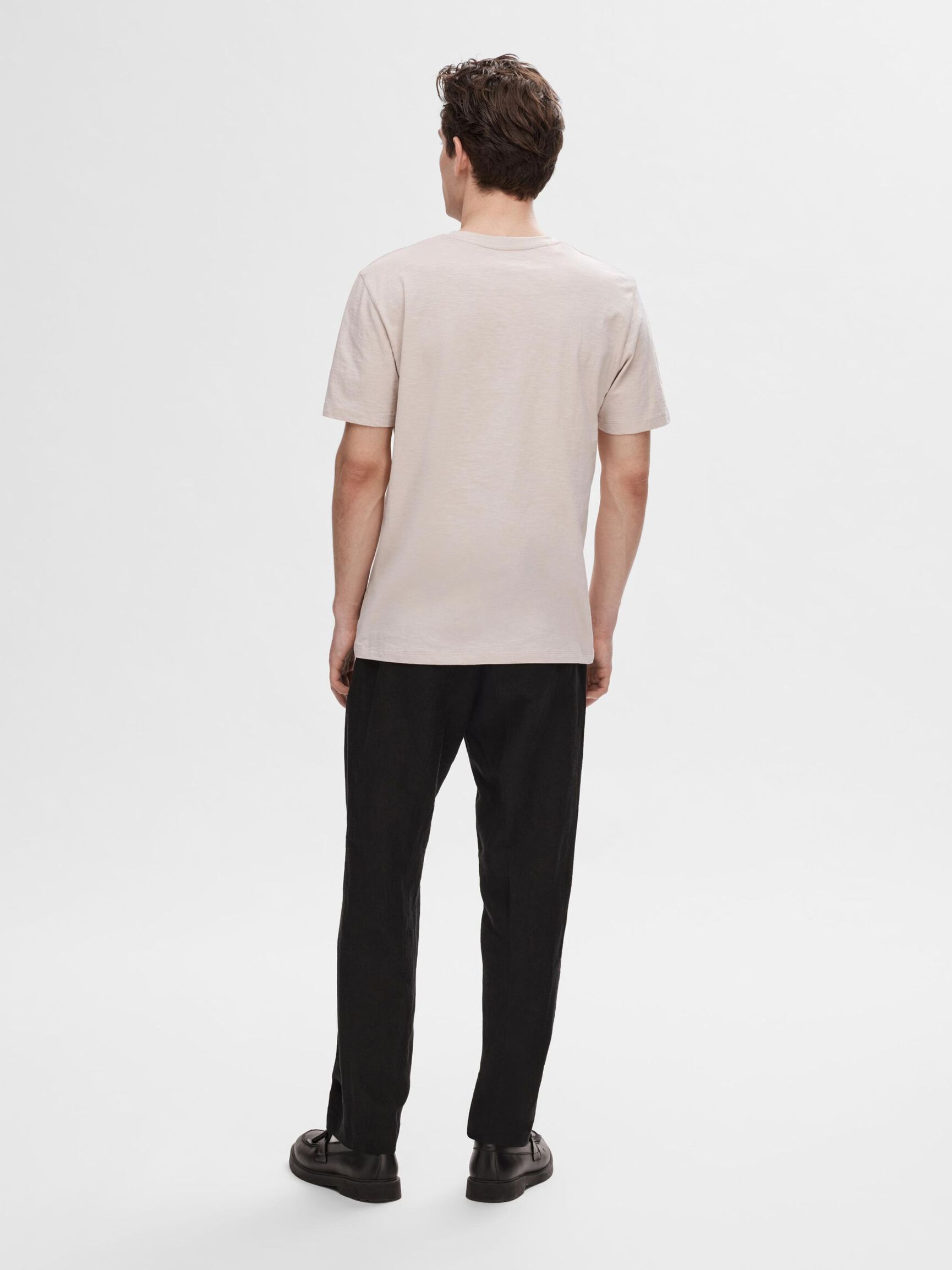 COTTON SLUB T-SHIRT, Oatmeal, highres