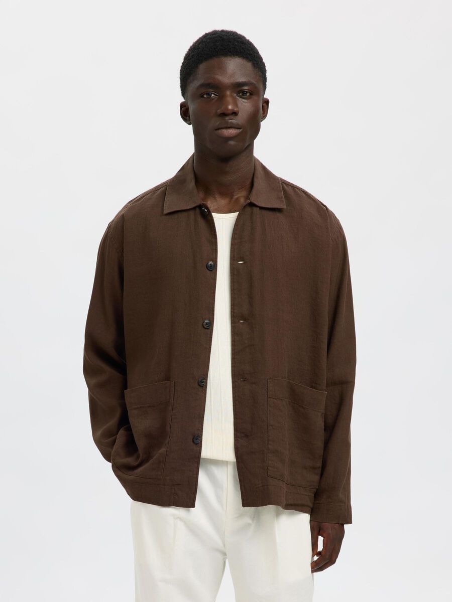 Selected LINNENMIX OVERSHIRT, Demitasse, highres - 16097678_Demitasse_003.jpg