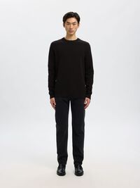 RONDE HALS SWEATER, Black, highres