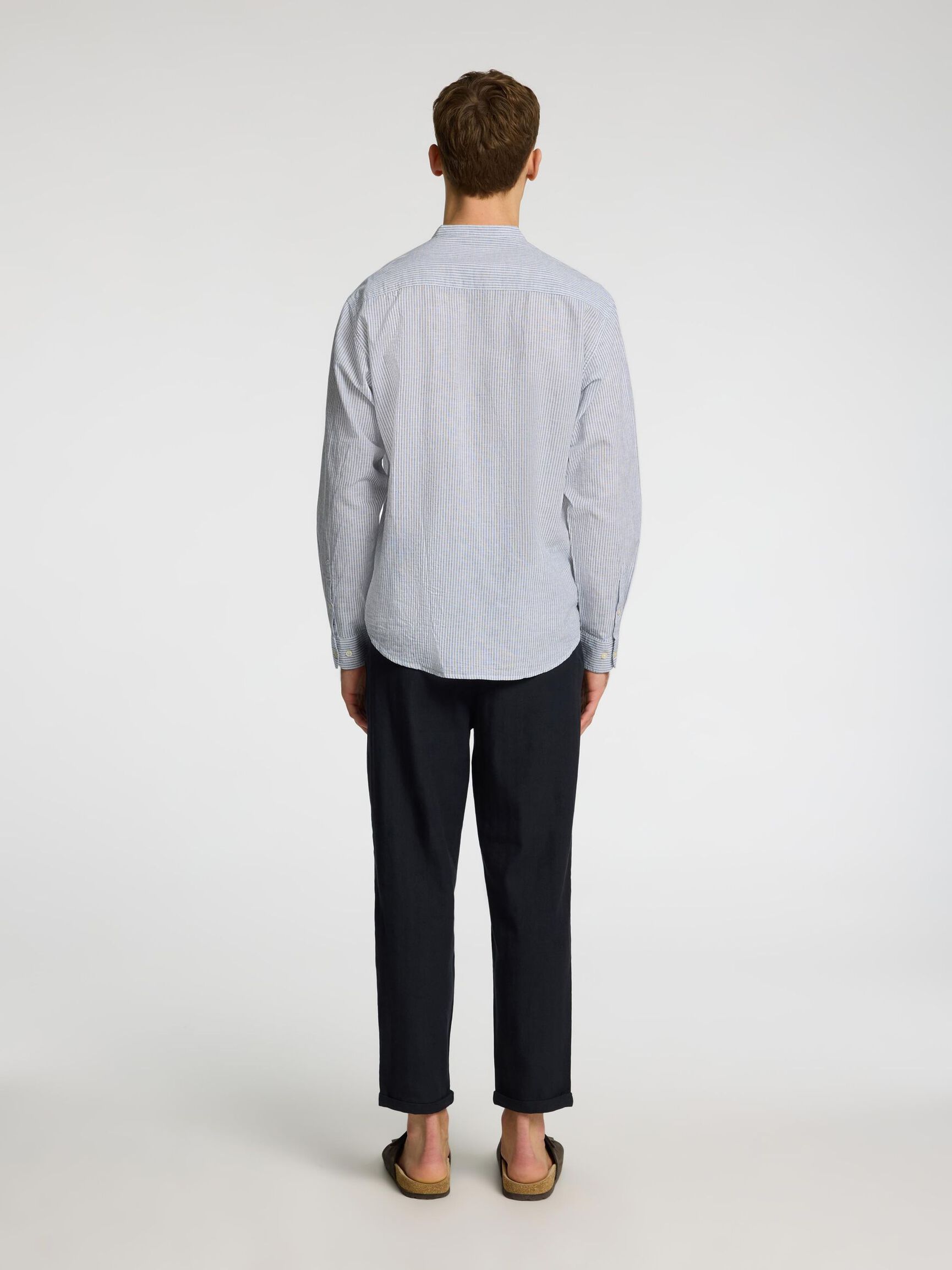 LANGARM LEINENMIX HEMD, Bright White, highres