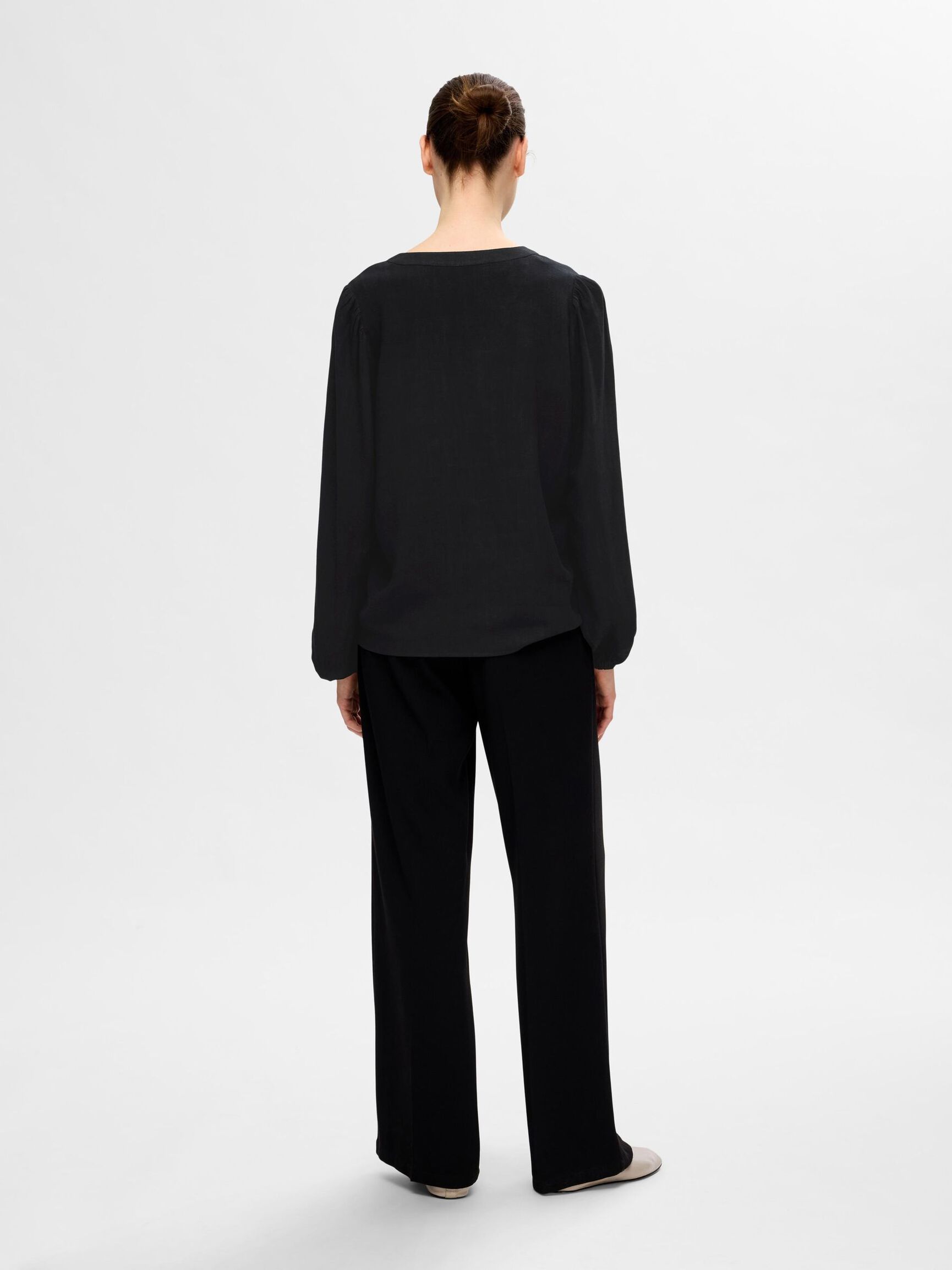 VISCOSEMIX BLOUSE, Black, highres