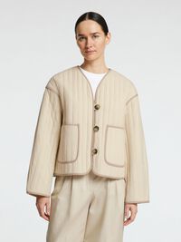 QUILTED PADDED JACKET, Birch, highres