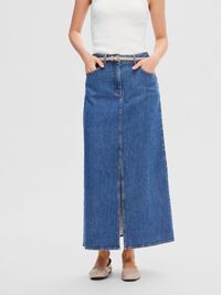 DENIM MAXI ROK, Medium Blue Denim, highres