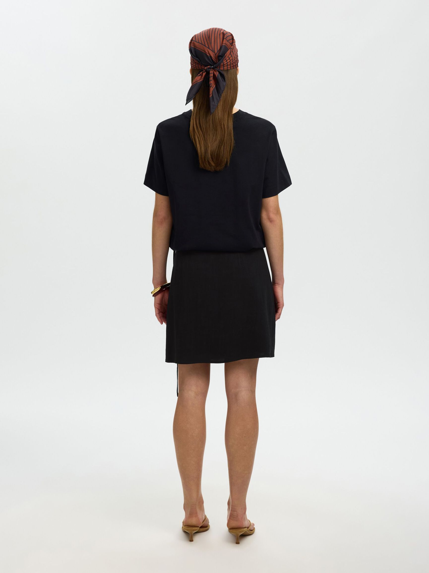 WRAP MINI SKIRT, Black, highres