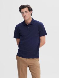 JACQUARD PRINT POLO SHIRT, Sky Captain, highres