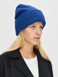 RIBBED WOOL BLEND BEANIE, Nebulas Blue, highres