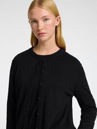 LINNENMIX GEBREID VEST, Black, highres
