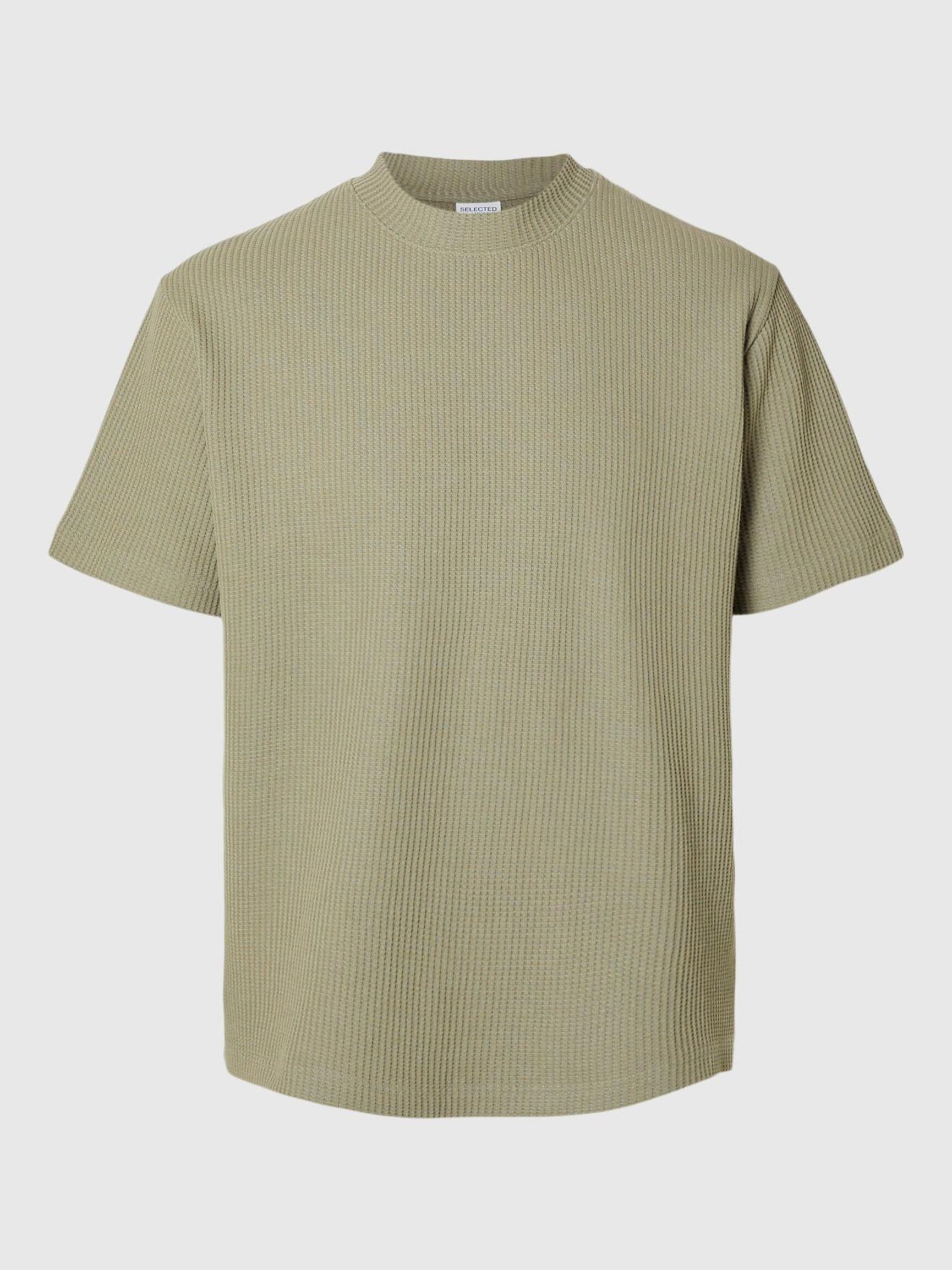 RELAXED FIT WAFFELMUSTER T-SHIRT, Vetiver, highres
