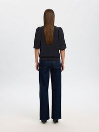 PUFF SLEEVE SWEATSHIRT, Black, highres