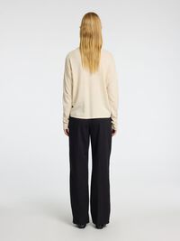 LINEN BLEND KNITTED JUMPER, Birch, highres