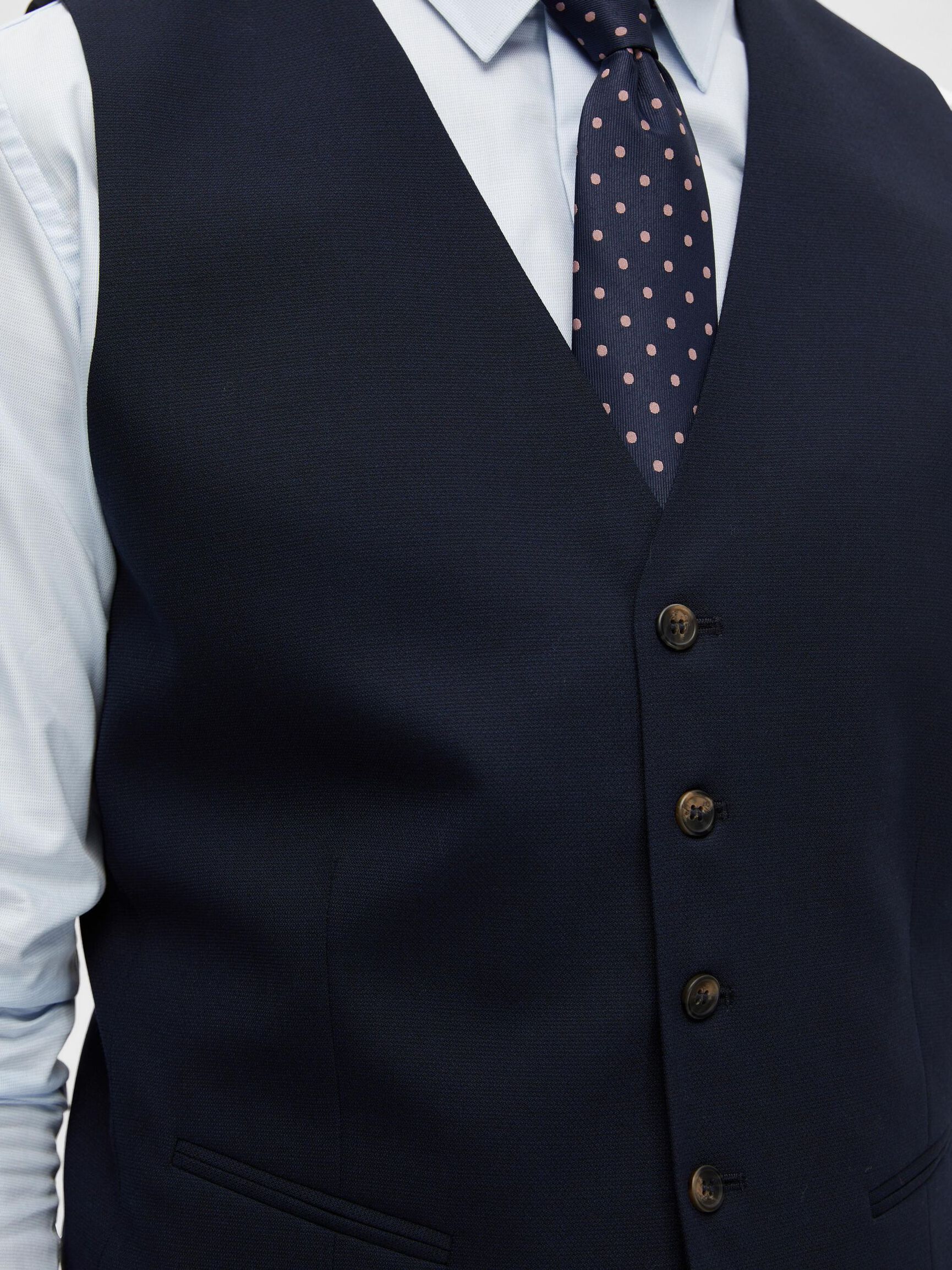 CLASSIC WOOL BLEND WAISTCOAT, Navy Blazer, highres