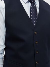 KLASSIEK WOLMIX GILET, Navy Blazer, highres