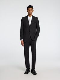 SLIM FIT SINGLE-BREASTED BLAZER, Black, highres