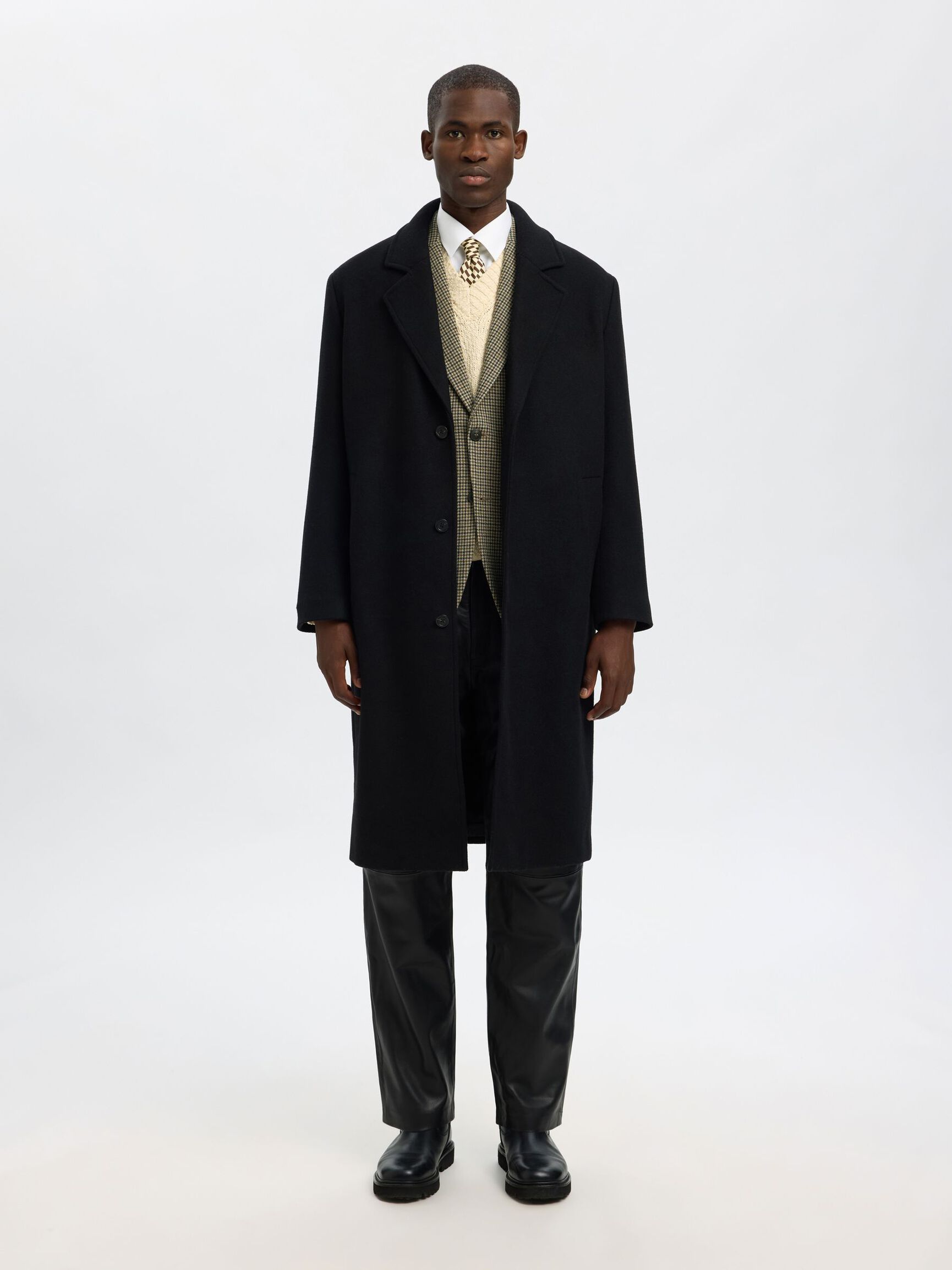 CHECKED SINGLE-BREASTED BLAZER, Oatmeal, highres