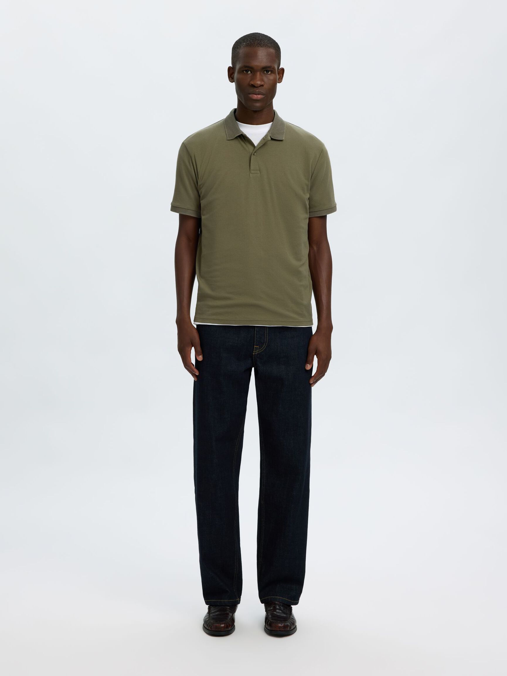 SHORT SLEEVED KNITTED POLO SHIRT, Kalamata, highres