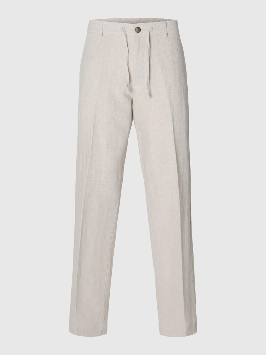 Selected 196 STRAIGHT FIT HOSE AUS LEINENGEMISCH, Pure Cashmere, highres - 16096224_PureCashmere_1154387_001.jpg