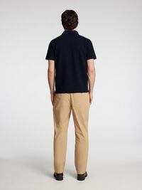 SEERSUCKER POLO SHIRT, Sky Captain, highres