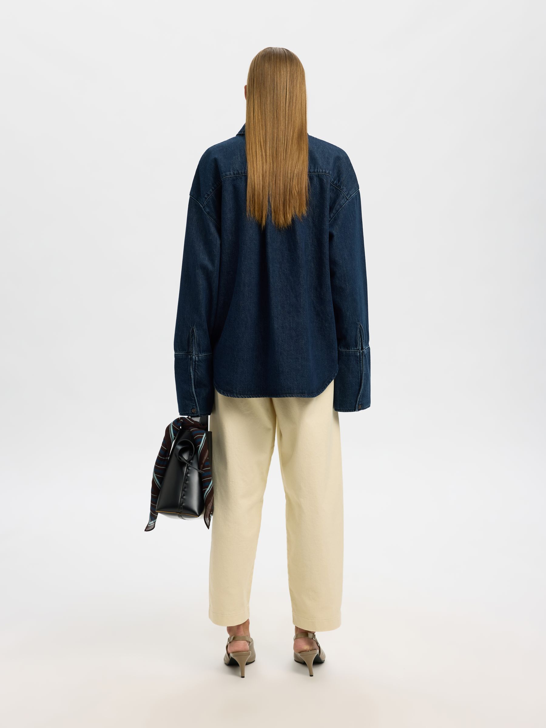 OVERSIZED JEANSHEMD, Dark Blue Denim, highres