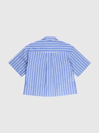 STRIPED SHORT SLEEVED SHIRT, Dazzling Blue, highres