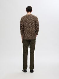 STRUCTURED WOOL BLEND PULLOVER, Chocolate Torte, highres