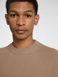 RONDE HALS SWEATER, Greige, highres
