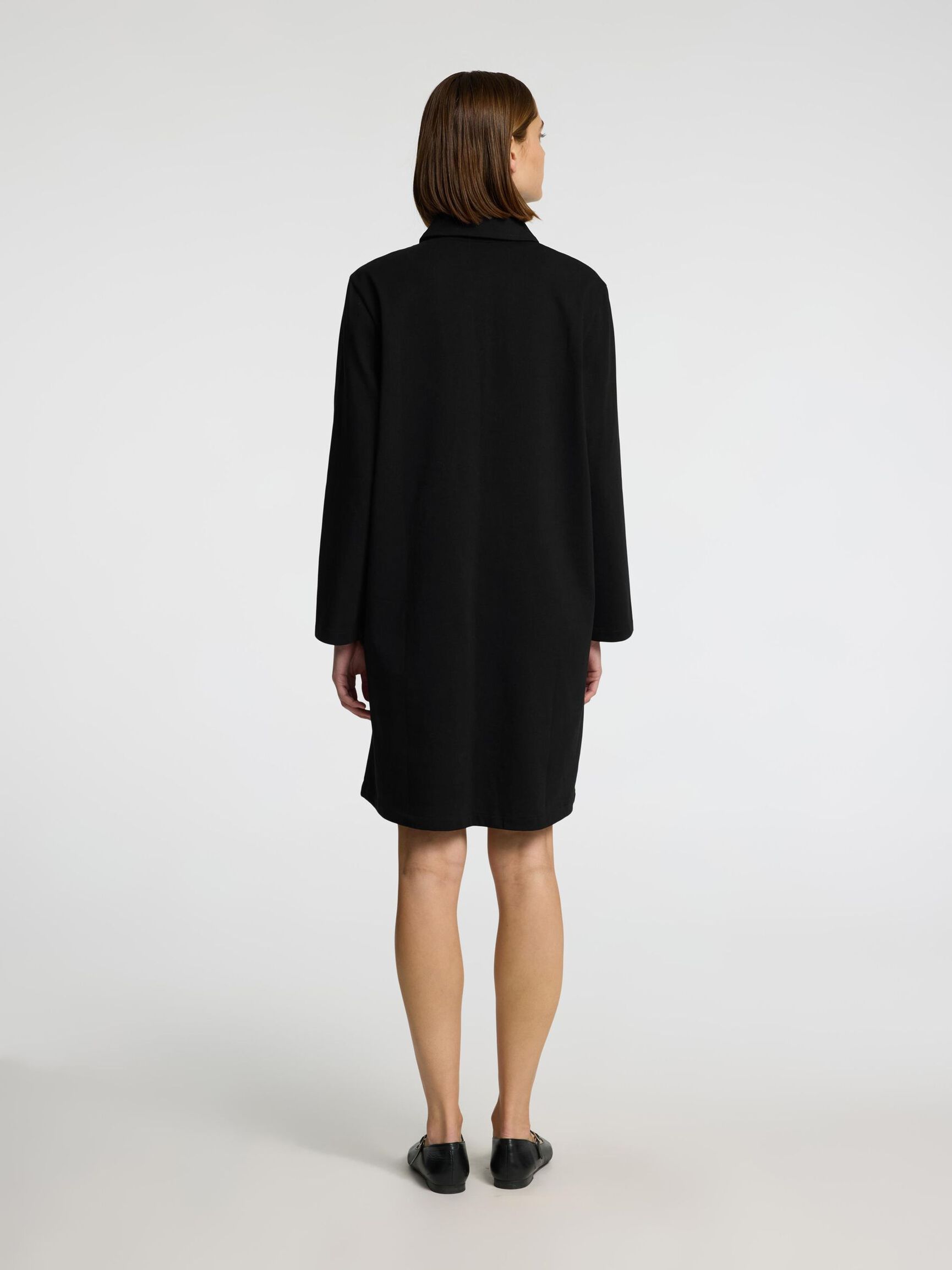 POLO STIJL JURK MET LANGE MOUWEN, Black, highres