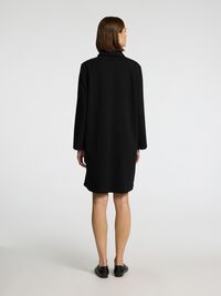 POLO STYLE JERSEY LONG SLEEVED DRESS, Black, highres