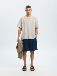 LIN MÉLANGÉ CHEMISE À MANCHES COURTES, Pure Cashmere, highres