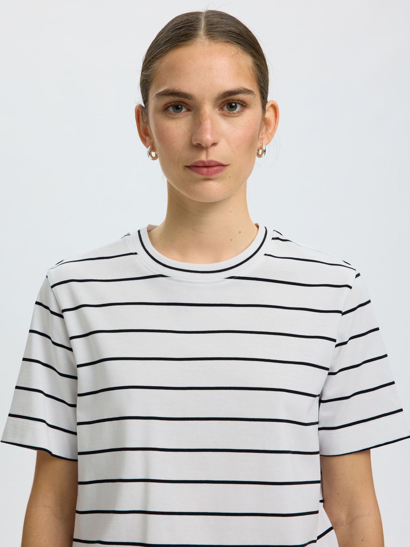 GESTREIFTES BOXY FIT T-SHIRT, Bright White, highres