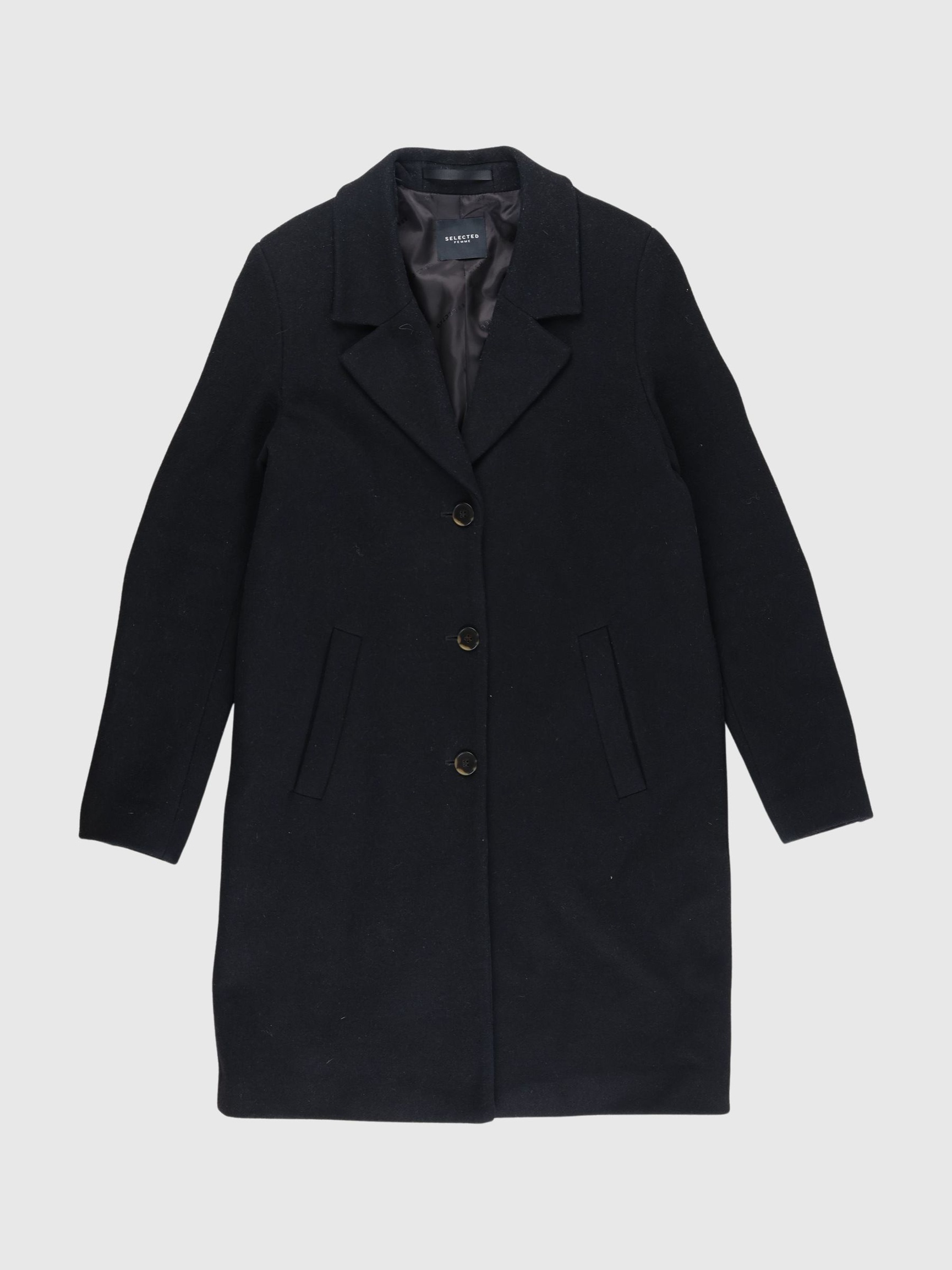 SINGLE-BREASTED COAT, Black, highres