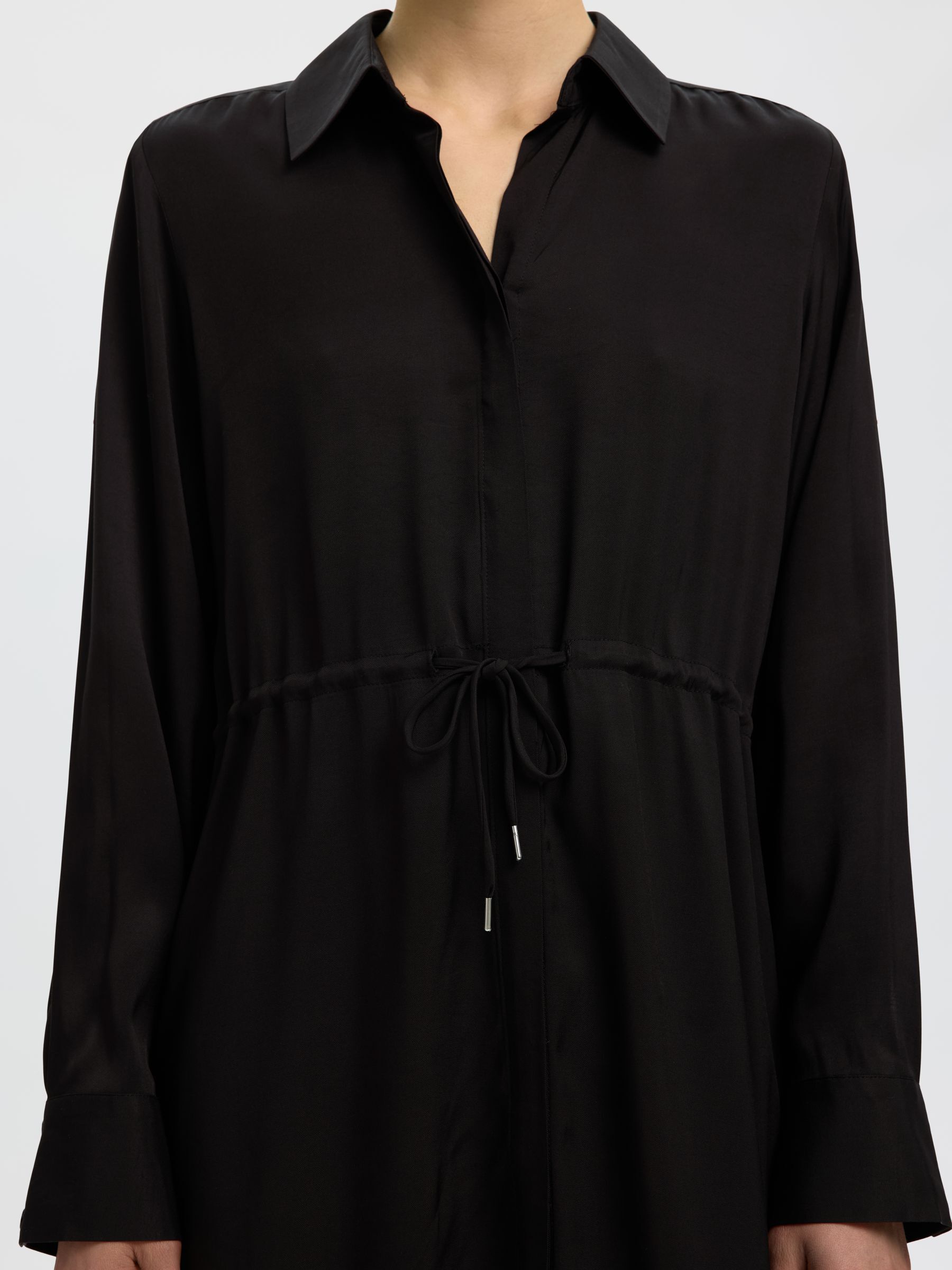 CHEMISE MANCHES LONGUES MINI-ROBE, Black, highres