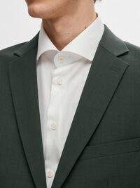 SLIM FIT WOOL BLEND BLAZER, Dark Green, highres