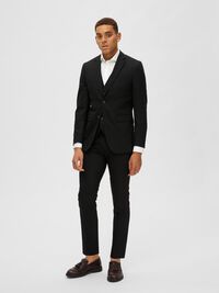 GEWEBTER WOLLGEMISCH BLAZER, Black, highres