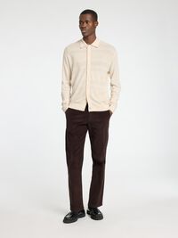 100% MERINO WOOL CARDIGAN, Oatmeal, highres