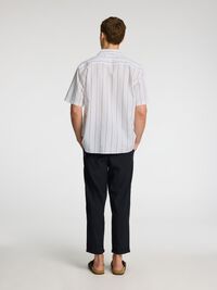 LIN MÉLANGÉ CHEMISE À MANCHES COURTES, White, highres