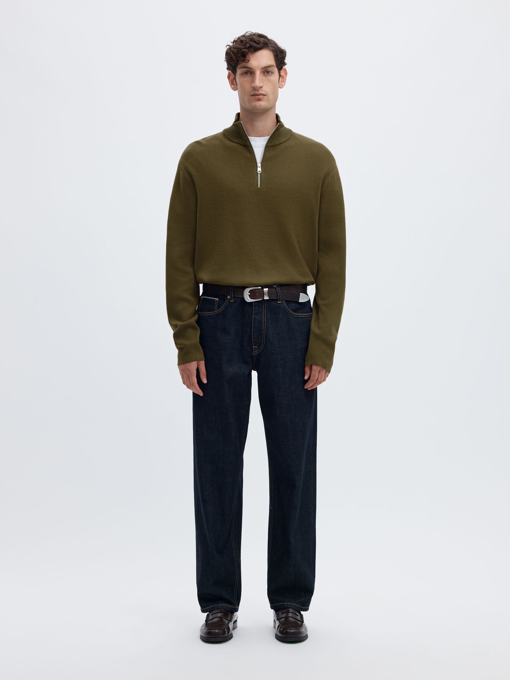 HALF ZIP PULLOVER, Kalamata, highres