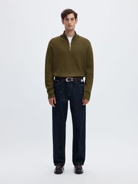 HALF ZIP PULLOVER, Kalamata, highres