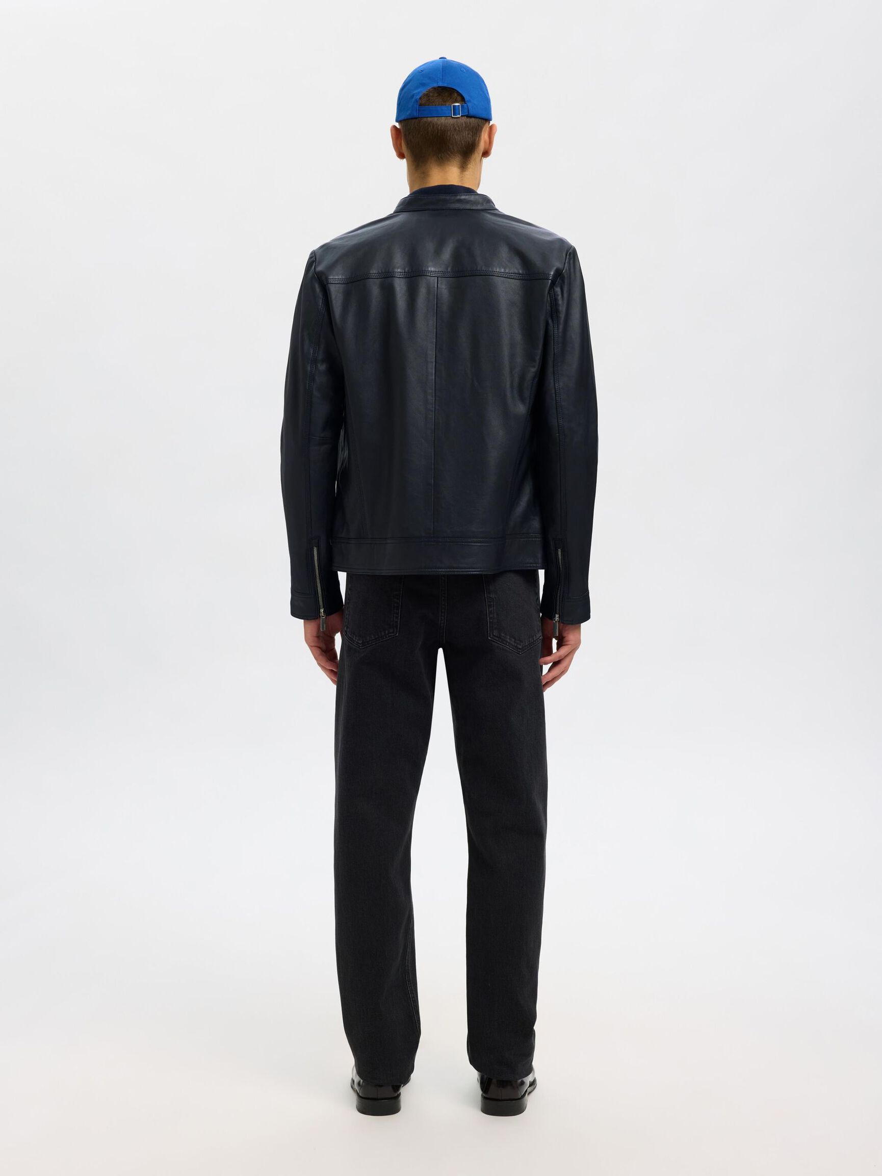 CLASSIQUE VESTE EN CUIR, Black, highres
