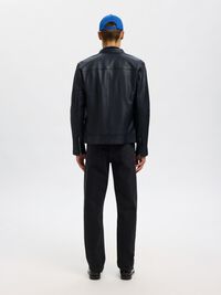 KLASSISK LÆDERJAKKE, Black, highres